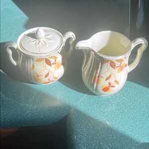 Hall’s Autumn Leaf Cream and Sugar Set